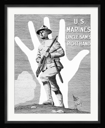 Framed Uncle Sam's Right Hand Print