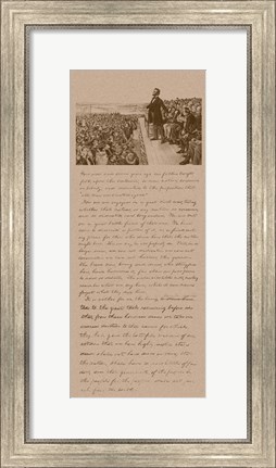 Framed President Abraham Lincoln and Gettysburg Address Print