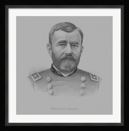 Framed General Ulysses S. Grant (drawn portrait) Print