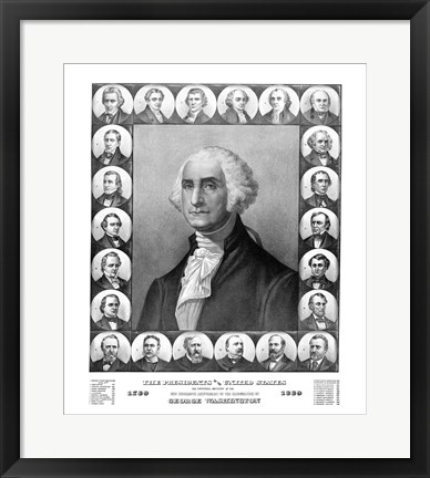 Framed First Twenty Three Presidents of The United States Print