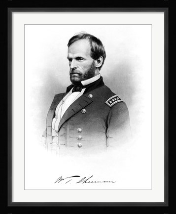 Framed General William Tecumseh Sherman Print