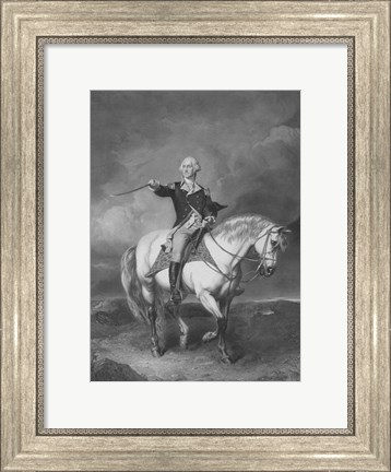 Framed General George Washington on Horseback Print
