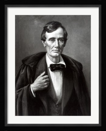 Framed President Abraham Lincoln Wearing Overcoat Print