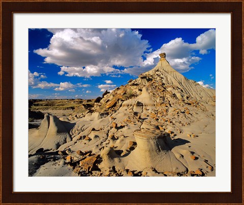 Framed Badlands at Dinosaur Provincial Park in Alberta, Canada Print