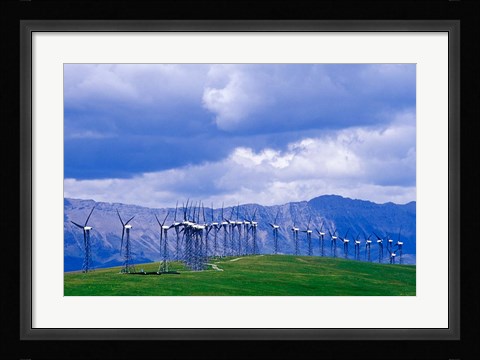 Framed Windmills at Pincher Creek, Alberta, Canada Print