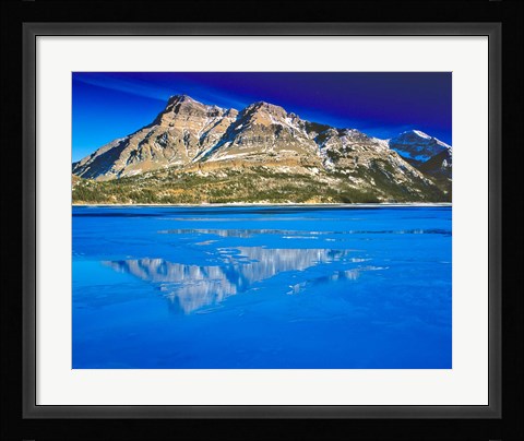 Framed Vimy Peak Reflects into Waterton Lake, Wateron Lakes National Park, Alberta, Canada Print