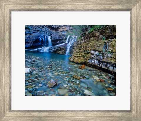 Framed Cameron Falls, Waterton Lakes NP, Alberta, Canada Print