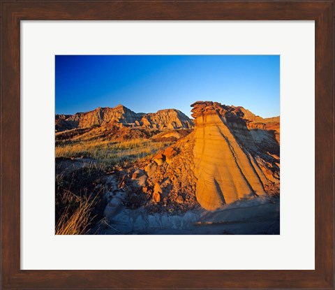 Framed Badlands, Rocks, Dinosaur Provincial Park, Alberta Print