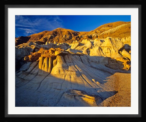 Framed Hoodoo rock formations, Drumheller Alberta, Canada Print