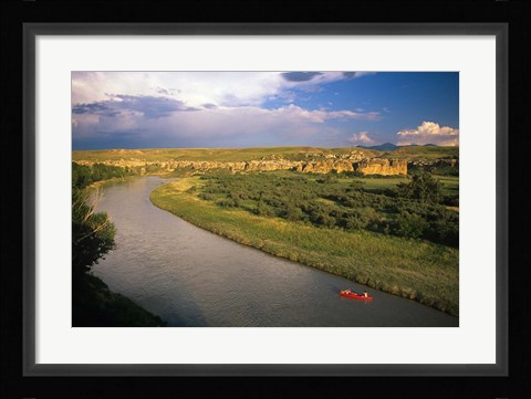 Framed Milk River at Writing On Stone Provincial Park, Alberta Print