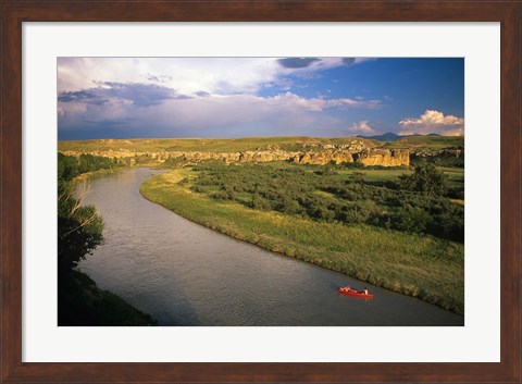 Framed Milk River at Writing On Stone Provincial Park, Alberta Print
