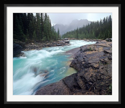 Framed Mistaya River in Banff National Park in Alberta, Canada Print