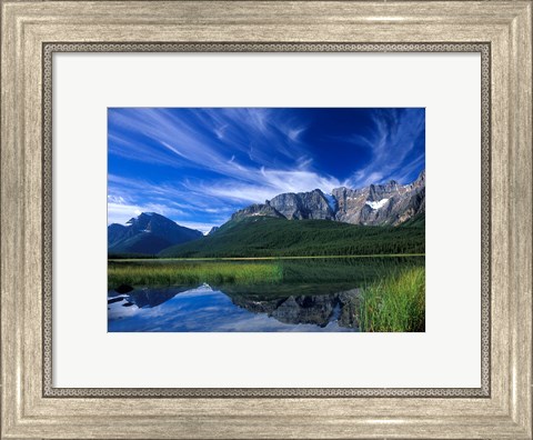Framed Cirrus Clouds Over Waterfowl Lake, Banff National Park, Alberta, Canada Print