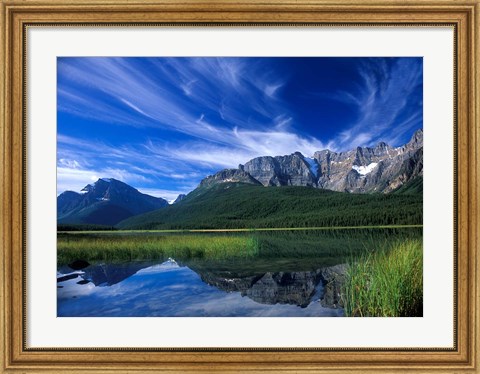 Framed Cirrus Clouds Over Waterfowl Lake, Banff National Park, Alberta, Canada Print