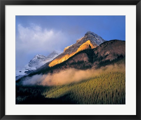Framed Alberta, Banff NP, Sunrise of the Canadian Rockies Print