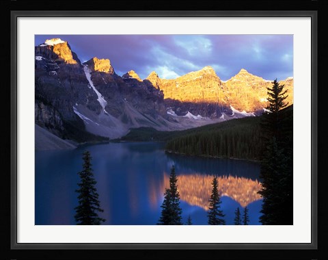 Framed Lake Moraine at First Light, Banff National Park, Alberta, Canada Print