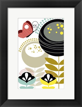 Framed Nordic Flowers I Print