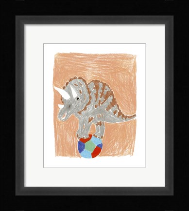 Framed Triceratops Balance Print