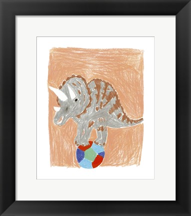 Framed Triceratops Balance Print