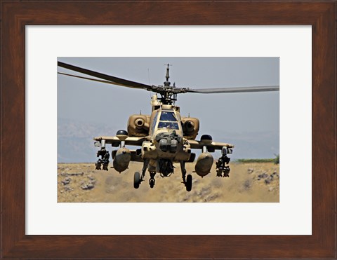 Framed AH-64A Peten attack helicopter Print