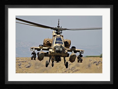 Framed AH-64A Peten attack helicopter Print