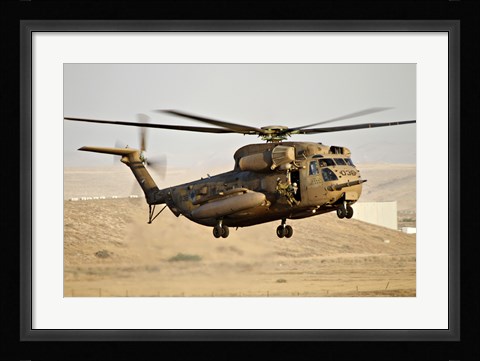 Framed CH-53 Yasur 2000 of the Israeli Air Force in a rescue demonstration Print