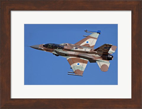 Framed F-16I Sufa of the Israeli Air Force in flight over Israel Print
