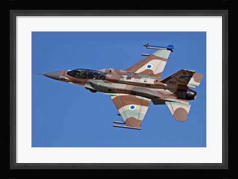 Framed F-16I Sufa of the Israeli Air Force in flight over Israel Print