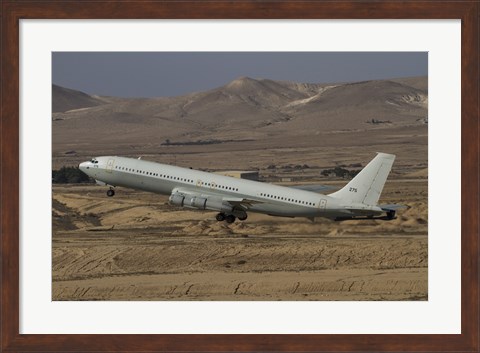 Framed Boeing 707 Re&#39;em of the Israeli Air Force over Israel Print