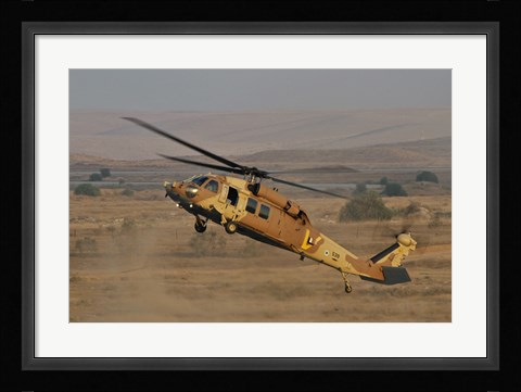 Framed UH-60L Yanshuf helicopter of the Israeli Air Force Print