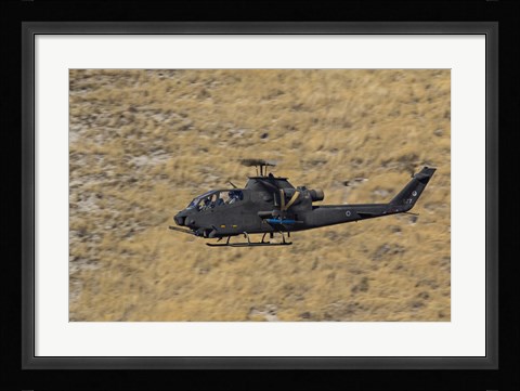 Framed AH-1F Tzefa of the Israeli Air Force flying over Israel Print