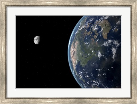 Framed View of North America with rise in sea level 330 feet above average Print