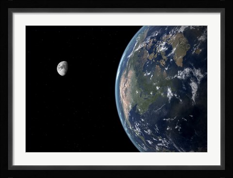 Framed View of North America with rise in sea level 330 feet above average Print