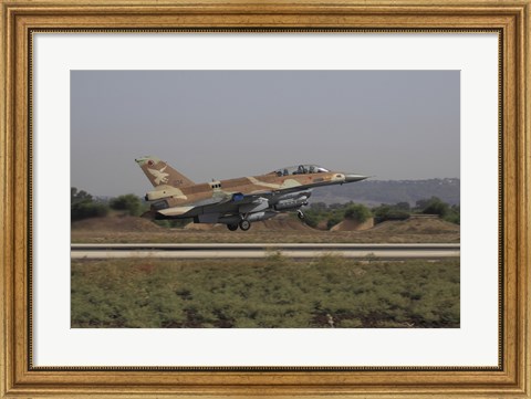 Framed F-16D Barak of the Israeli Air Force taking off Print