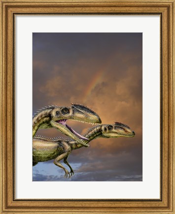 Framed Zupaysaurus rougieri, a theropod dinosaur of the Jurassic Period Print