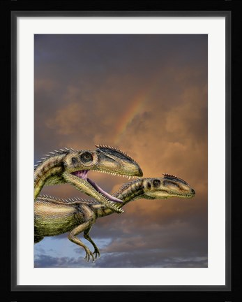 Framed Zupaysaurus rougieri, a theropod dinosaur of the Jurassic Period Print