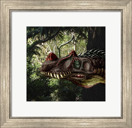 Framed Ceratosaurus magnicornis of the Late Jurassic Period Print