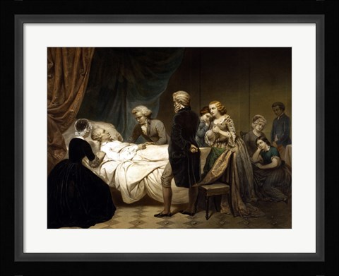 Framed President George Washington on his Deathbed Print