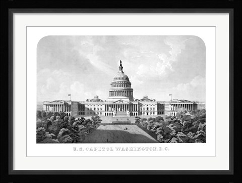 Framed United States Capitol Building Print
