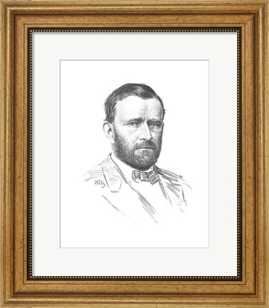 Framed General Ulysses S Grant (vitage Civil War portrait) Print