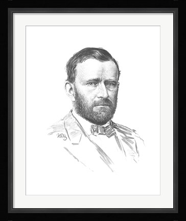 Framed General Ulysses S Grant (vitage Civil War portrait) Print