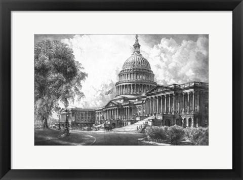 Framed US Capitol Building (digitally restored) Print