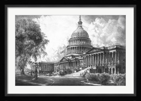 Framed US Capitol Building (digitally restored) Print