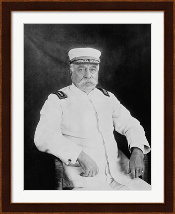 Framed Admiral George Dewey (black &amp; white) Print