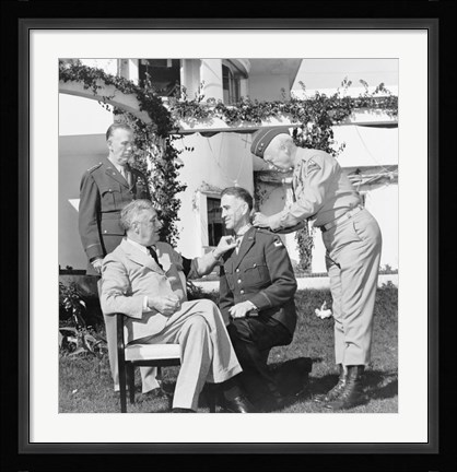 Framed President Franklin Roosevelt Presenting the Medal of Honor Print