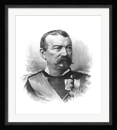 Framed General Philip Sheridan (black &amp; white portrait) Print