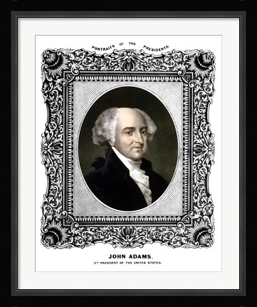 Framed President John Adams (color portrait) Print