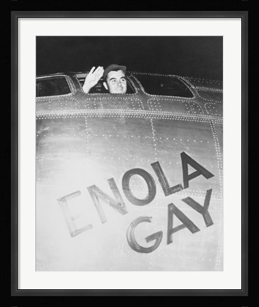 Framed Colonel Paul Tibbets on the Enola Gay Print