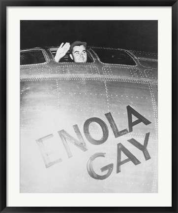 Framed Colonel Paul Tibbets on the Enola Gay Print