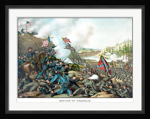 Framed Battle of Franklin (vintage Civil War) Print